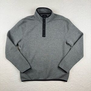 J.CREW Mens Authentic Quilted Fleece Knit Snaps Pullover Sweater Size Medium
